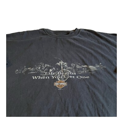 Harley Davidson Life Begins When You Get One TShirt Mens 4XL Olathe, KS READ