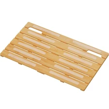 Lifewit Bamboo Bath Mat for Non Slip, 1 Pack 21x14.2 inches Foldable Wooden