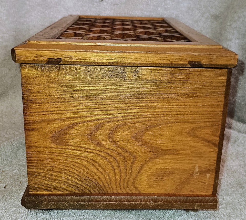 Vintage Footed Wooden Jewelry Box / Case Made From Walnut Wood eBay