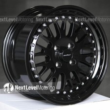 Circuit Cp21 15x7 4x100 25 Full Gloss Black Wheels Fits Acura Integra Dc2 Mesh