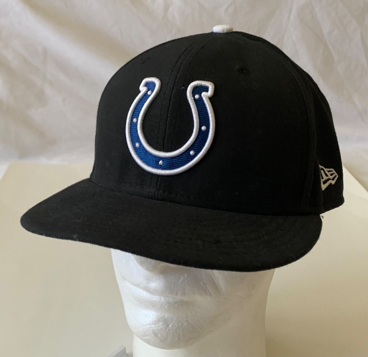 New Era 59Fifty Indianapolis Colts NFL Black Fitted Cap Hat Size