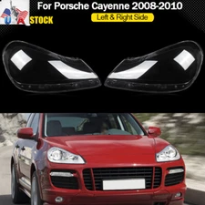 Pair For 2008-10 Porsche Cayenne Headlight Headlamp Lens Cover Left & Right Side