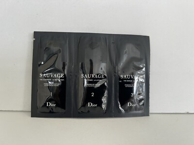 Dior Sauvage NEW Cactus Cleanser Toner Serum 3 Step Facial Sample Packet New