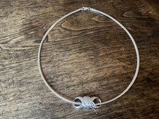 Diamond Accent Necklace. Platinum over 925 Sterling Silver.