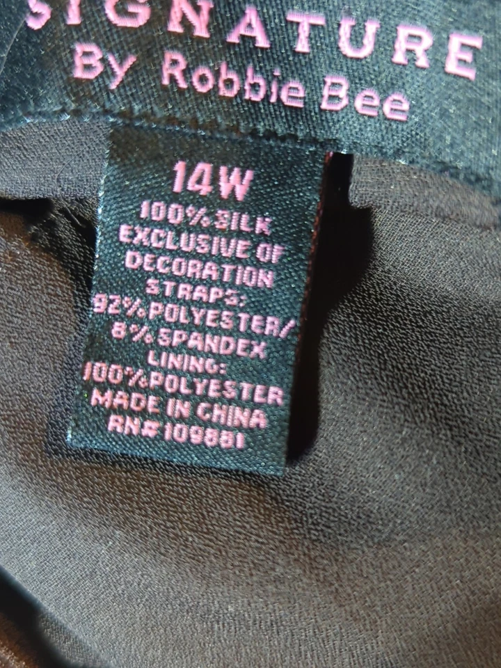 Подпись Robbie Bee 100% шелк платье 14 Вт Flowy V шеи блестки осени свадьбы - Изображение 2 из 4