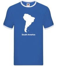 Country Silhouettes South America - Mens Ringer - Argentina Brazil Chile