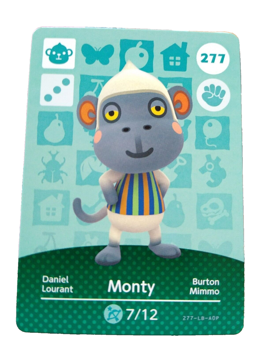 Monty # 277 Animal Crossing Amiibo Card AUTHENTIC Series 3 NEW - Foto 11