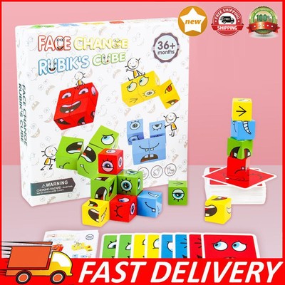 Wooden Face Changing Magic Cube Game Board Games Creative Wood for Kids & Adults
