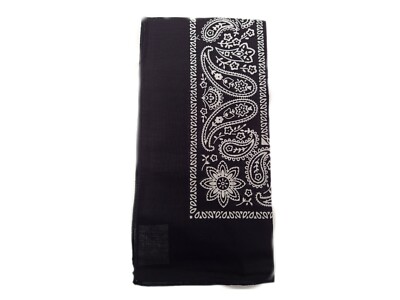 10 Pack Black Bandanas 100 Cotton 22x22 Inch Still in Package for