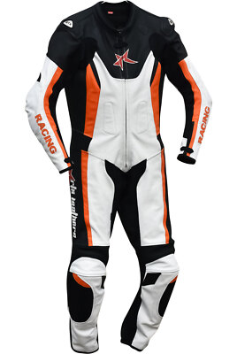 RTX ARBITER Pro Neon LEATHER Armoured Motorcycle One Piece Motorbike Suit S-3XL