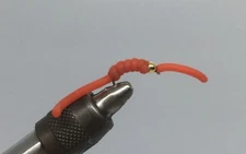 Beadhead Squirmy Worm Red- 12 Pack- Beadhead Nymph Fly Fishing Lures- Strike Fly