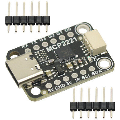 MCP2221A USB to GPIO ADC/I2C Converter Adapter Module Breakout Board Type-C NEW