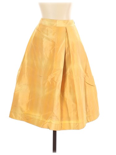Banana Republic Women Yellow Silk Skirt 8