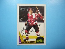 1987/88 O-PEE-CHEE NHL HOCKEY CARD #139 GREG ADAMS EX/NM AUTO AUTOGRAPH OPC