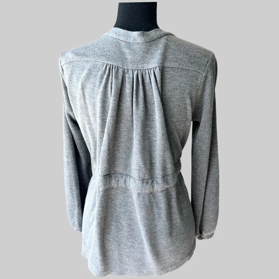 Club Monaco Tie Front Draped French Terry Cardigan Size S - Image 2 of 4