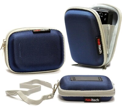 Navitech Blue Hard Protective Earphone Camera Case 3.5'' x 2.5'' x 1.5'' NEW