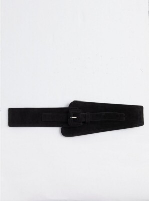 Torrid Stretch Waist Belt - Faux Suede Black Plus Size 00 M  display picture 1