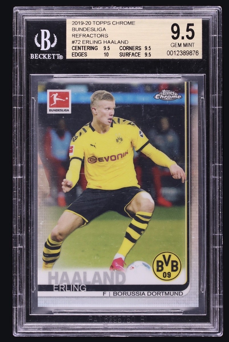 2019 Topps Chrome Bundesliga Refractor Erling Haaland RC BGS 9.5