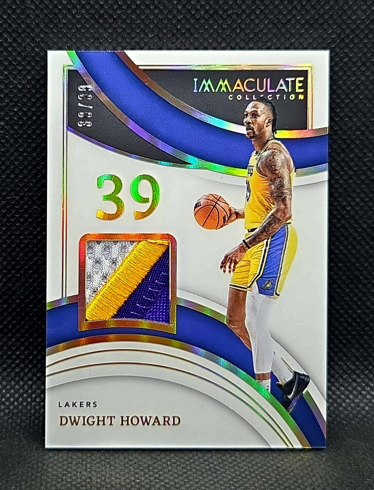2021-22 Panini Immaculate Dwight Howard Jersey Number Patch /39 Lakers