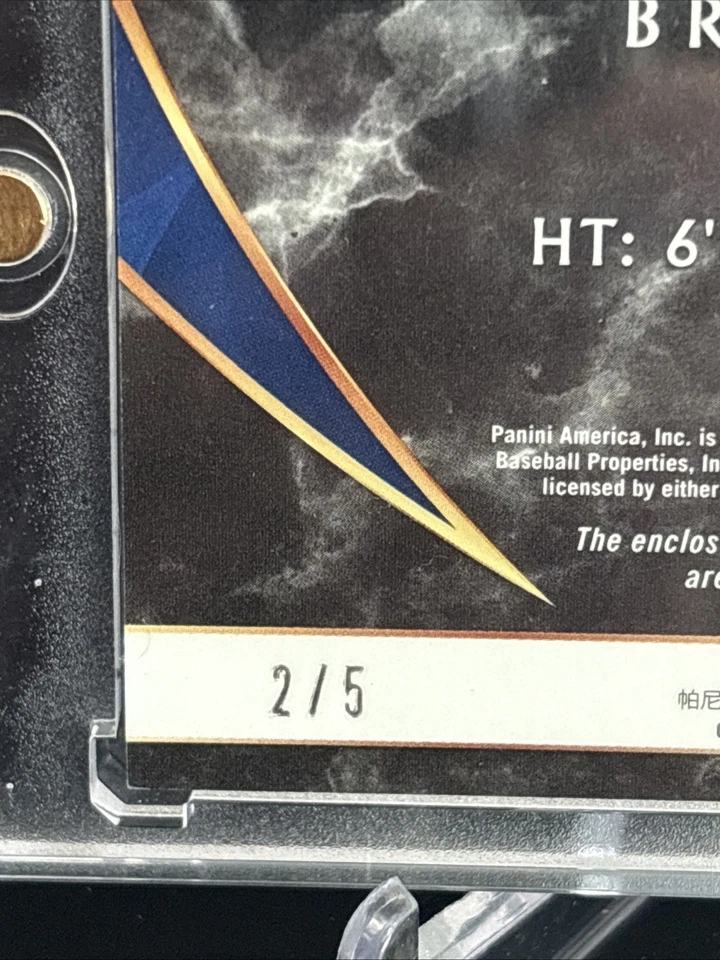 2020 Panini Select Baseball Brock Burke Sick 4 Color Patch Rookie Auto Prizm /5 - Image 3 of 3