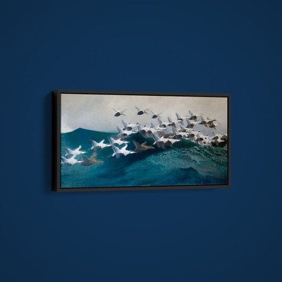Bruno Liljefors - Eider Ducks Flying in Formation - Art Print on Paper or Canvas