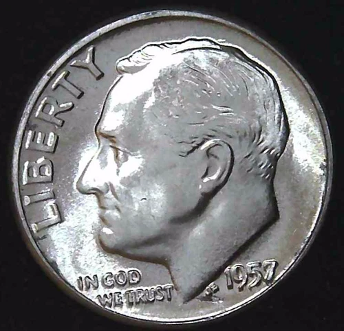 1957-P 10C Roosevelt Dime BU 90% Silver 26owt0306-5