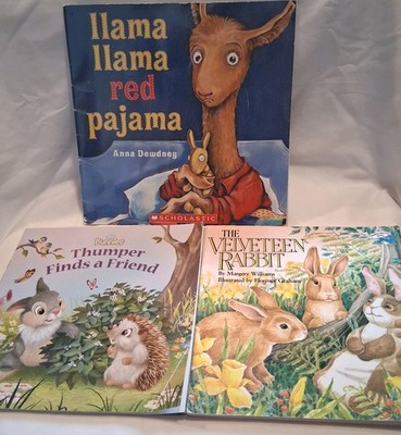 Childrens Easter Books Lot Of 3 Softcover Velveteen Rabbit, Llama Red Pajama 