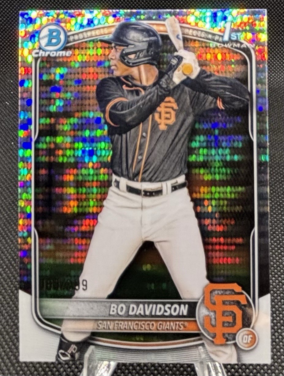 Bo Davidson 2025 Bowman Chrome 1st Pulsar Refractor /399 SF Giants