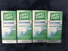 4x Opti-Free Pure Moist Rewetting Drops Moistens & Refreshes Lens.exp 2026+