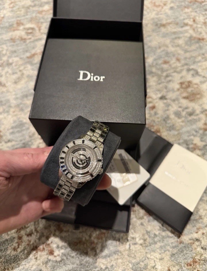 Dior Diamond Accent Quartz Watch with Box & Papers