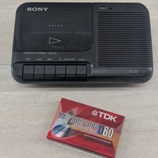 Sony TCM-818 Cassette-Corder Voice Recorder Tape Player Tested New TDK D60
