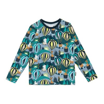 Moomin Kinder Langarmshirt Blau    Early Flight  Allover-Print