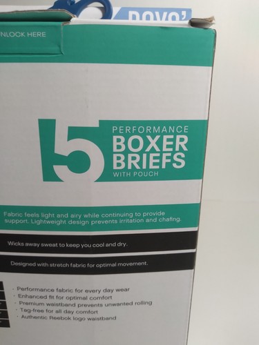 Boys Performance Boxer Briefs Reebok Size Large (12/14) 5 Pack - Picture 6 of 16