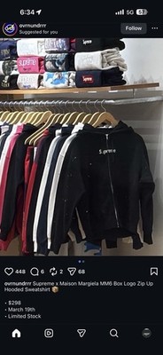 Supreme x MM6 Maison Margiela Box Logo Zip - Size Large - Black | eBay