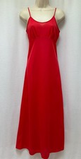 Vintage Nightgown Gilead 32 XS Nylon Long Empire Red Orange Long