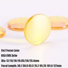 CVD ZnSe CO2 Laser Focusing Lens Dia 12-25.4mm FL 38.1-127mm CO2 Laser Engraving