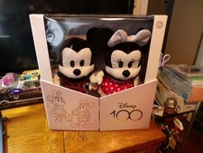 DISNEY 100 MICKEY  MINNIE MOUSE PLUSH GIFT SET 13" TALL FACTORY SEALED FREE SH 