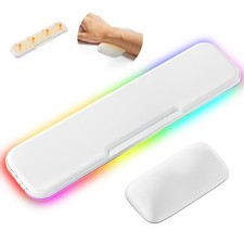 KONDOUND 2-in-1 Heated Wrist Rest Set, Ergonomic Memory Wrist Pad with RGB Li...