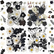 94 Pcs Black Pressed Dried Flowers for Resin Molds, Real Natural