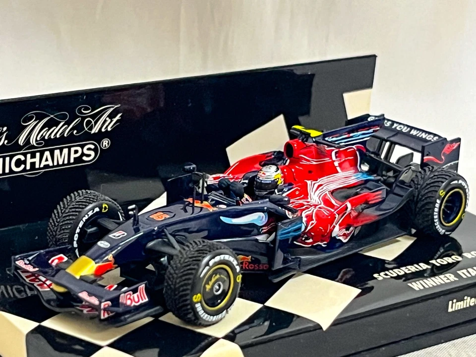 1/43 Toro Rosso STR3 2008 Italian GP Winner #15 Sebastian Vettel Minichamps used - Image 2 of 4