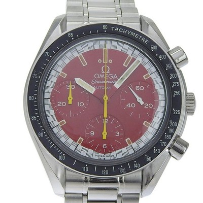 OMEGA Speedmaster Watches 3510.61 Racing Michael Schumacher Silver RedDial...