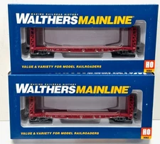 Walthers HO 2 CB&Q Burlington 53' GSC Bulkhead Flat Cars. 910-5907, 5908. New!