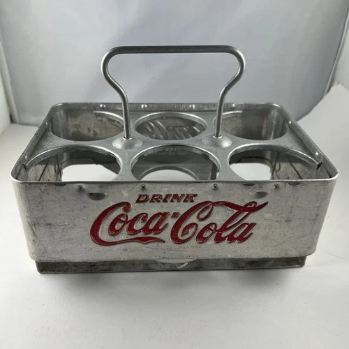 Vintage 1940/50 Aluminum Coca-Cola 6-Pack Bottle Carrier Caddy (NO Bottles)