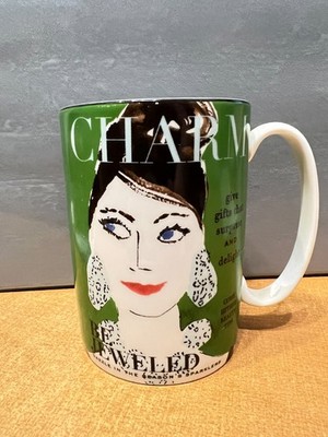 Kate Spade NY Lenox Make Headlines CHARMED Be Jeweled Green Coffee Mug Tea Cup 