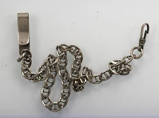 Unisex Stainless Steel Matte Silver Pocket Watch Replacement Chain Fob 14 Inch