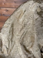 Antique Gold Silk Large Curtain In Need Of TLC 2m X 2m