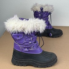 Kids Dream Pairs KSNOW Purple Celestial Winter Snow Boots Size 2 - Frayed Seam