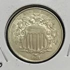 U.S. Shield Nickel XF/AU Detail Minor Tic 1868