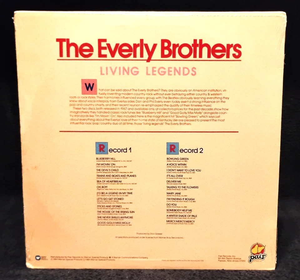 (SEALED) EVERLY BROTHERS  "LIVING LEGENDS"  (RARE PAIR VINYL X2/ 1ST RL-19??) - Image 3 of 4