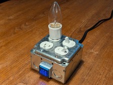 Dim Bulb Tester  w/ Volt & Amp Meter V2 + 60W bulb - Vintage Radio/Amp Repair